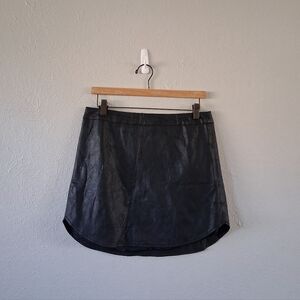 Abbeline Black Faux Leather Skirt